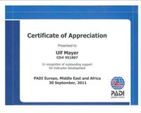 Award for PADI CD Ulf Mayer